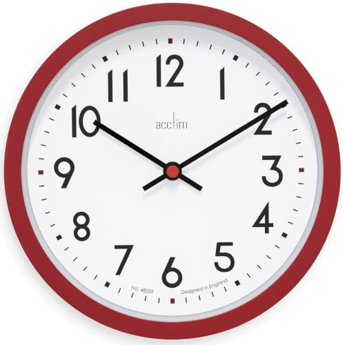Acctim Elstow Petite Horloge Murale de Cuisine à Quartz Style rétro Argile 20 cm
