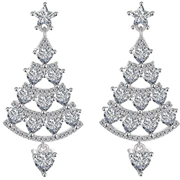 CHABER Weihnachtsbaum-Ohrringe Für Frauen - 925 Silber-Nadel Mit Strass - Hochwertige Und Vielseitige Schmuckstücke