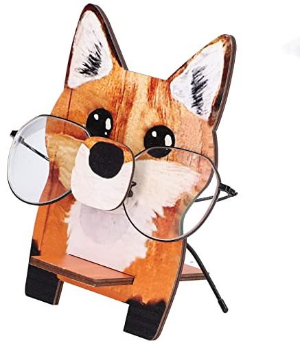 Brillenhalter-Ständer, Tierform-Design-Brillenhalter, kein Verblassen von Brillen, Brillenhalter für Brillenaufbewahrung, Schmuck-Uhren-Display, Heimdekoration (Fuchs)