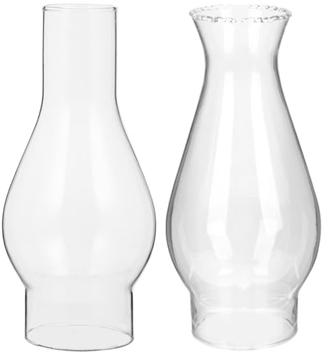 jojofuny 2 Stück Petroleum Lampenschirm Altmodisches Glas Petroleumlampe Schornstein Lampenschirm Für Petroleumlampe Windschutzscheibe Glas Transparenter Zylinder