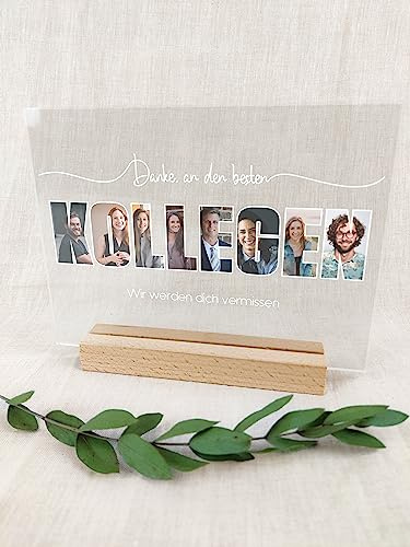 Generisch Kollegen Geschenk - Foto Acryl Tafel - Personalisierte Geschenke, Abschied Kollege, Abschiedskarte Kollegen, Abschiedsgeschenk Kollegen, kleine Aufmerksamkeit für Kollegen, bester Kollege