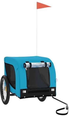 vidaXL Cykelvagn för djur blå och svart oxfordtyg och järn, lastvagn cykel, lastvagn, vagn cykel, lastvagnar cykel, lastvagnar, cykel vagn
