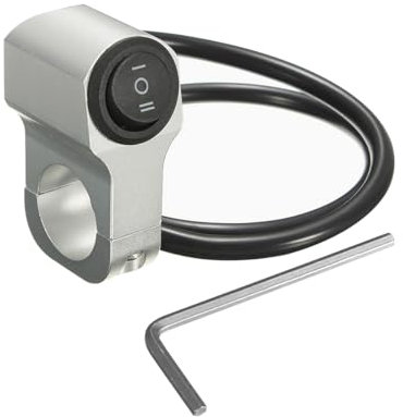 CGEAMDY Interruttore Manubrio Moto, Interruttore Impermeabile Luce Manubrio Moto, Interruttore Resistente Alle Intemperie in Lega Di Alluminio Moto Manubrio per Luce Faro Freno Nebbia(Argento)