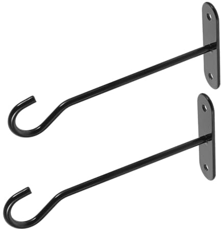 CAXUSD Sets de Crochets Muraux Noirs Légers et Économiseurs D'espace Lot de 2 Support Arc Simple en Fer et Abs pour Plantes D'extérieur pour Jardinage et Balcon