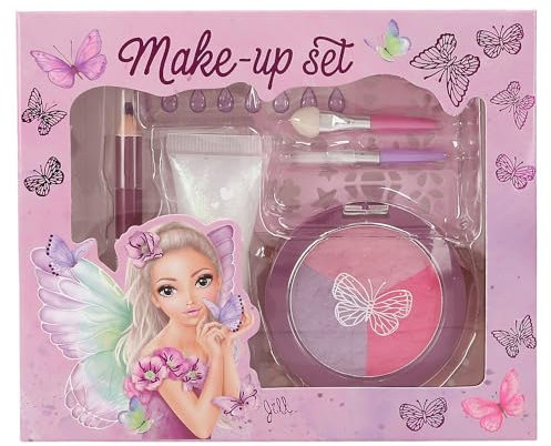 Depesche 12877 TOPModel Fairy Love - Schmink Set für Kinder mit Lidschatten, Make-Up Stift, Glitzergel, Schablone uvm.