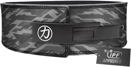 Strength Shop 10mm Lever Belt Gewichthebergürtel + Hebelschnalle, IPF-Zertifiziert für Wettkampf & Co, Robuster & langlebiger Lifting Belt schützt u. stabilisiert Rumpf & Wirbelsäule im Training