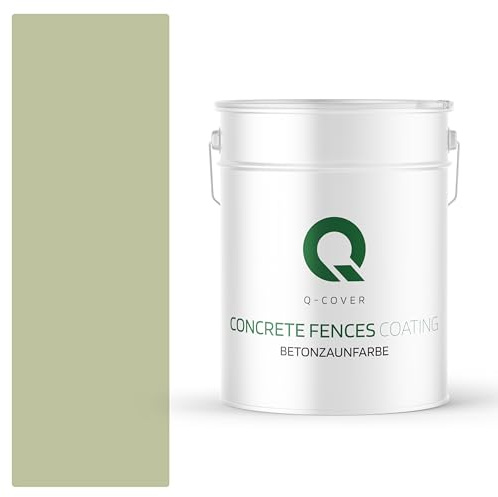 Q-COVER Vernice per Recinzioni in Cemento | 10L | Verde mela | Silicone | Esterni | Colore per cemento | Idrofoba | Dispersione acrilica | Recinzioni e elementi in calcestruzzo