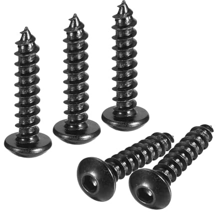 sourcing map Hex Socket Self Tapping Screws, M5 x 25mm Carbon Steel Wood Screw 25pcs