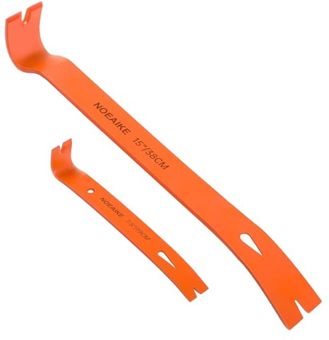 NOEAIKE Brecheisen mit Nagelabzieher, 19,1 cm / 38,1 cm, robust, Mini-Hebelstange, Hartstahl, Brecheisen für Heimwerker und Holzbearbeitung, 2 Stück