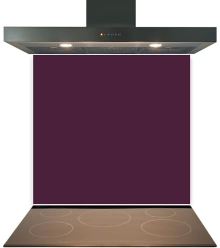 Dark Purple Glass Kitchen Splashback 60x65cm – 6mm Toughened Heat-Resistant Glass, Polished Edges, Easy-Clean Hob & Cooker Splashback