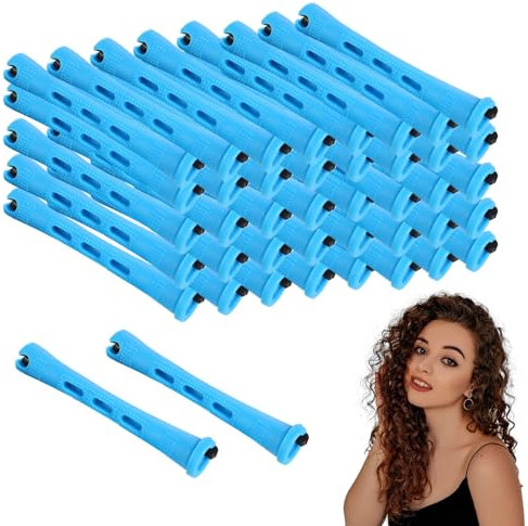 Perm Rods,60Pcs Small Size Perm Curlers,Blue Perming Rods Perm Kit Home Perm Rollers for Women,Perm Rods for Short Hair for Women Men Hairdressing Styling