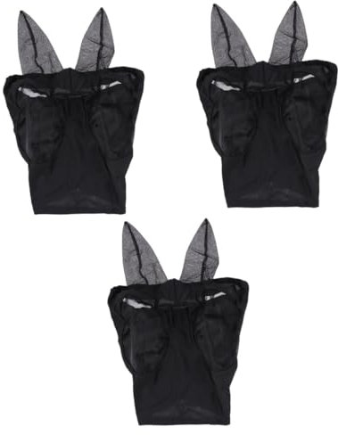 BCOATH 3 Stücke Maske Pferd Mesh Pferd Net Maske Prävention Schwarz Für Equides