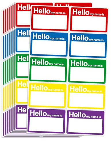 L LIKED Namensschild-Aufkleber, 8,9 x 5,7 cm, Hello My Name is Etiketten für Schule, Büro, Zuhause (Hello – 200 Etiketten)