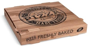 SWS 100 Pizzakartons aus Mikrowellpappe kraft 28 x 28 x 4 cm