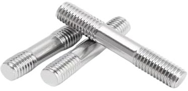 CTRSM Doppelte Gewindestange, 5 Stücke 304 Edelstahl Doppelendgewindestange Kopflose Stehbolzen Schraubenstange Zahnstange Doppelkopf-Gewindestange(M3 25mm)