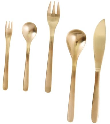 Cubiertos, Cubiertos Juego de Cubiertos, Juego de 5 Piezas Vajilla Japonesa y Occidental Utensilios for Servir Dorados Utensilios for Servir Negros Cubiertos Dorados Utensilios de Comedor Vajilla Negr