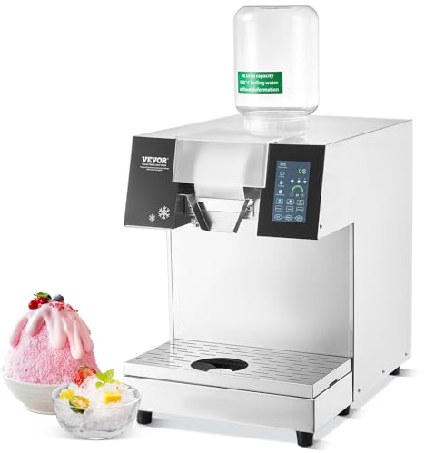 VEVOR Máquina de Hielo en Forma de Copos de Nieve 180 kg/24 h Máquina para Raspar Hielo Acero Inoxidable Sistema de Enfriamiento por Aire para Rápida Disipación del Calor para Panaderías, Cafeterías