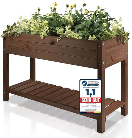 PATKAR 117x40x78cm Hochbeet Holz [RÜCKENSCHONENDE HÖHE] - Premium hochbeet Balkon oder Garten (Made in Europe) - Pflanzkasten Hochbeete-Kit - Kräuterbeet Balkon Hochbeet - Hochbeete für Garten Holz