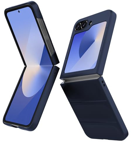 BonYonka Funda para Samsung Galaxy Z Flip 6, Funda de Silicona Resistente a Golpes y Arañazos, Forro de Microfibra Suave, Funda Integral con Protección para La Cámara, Azul