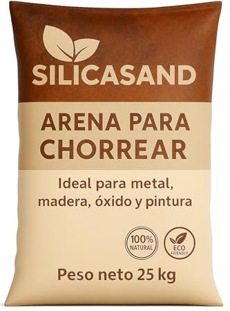 Arena Para Chorrear SilicaSand - 25kg, Alta Pureza SiO2, Baja Humedad, Ideal Para Metal, Madera, Óxido Y Pintura, Ecológica Y Versátil