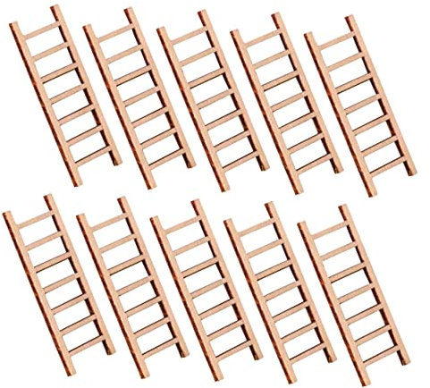 BESPORTBLE 10pcs Simulation Mini Ladder Wooden Decor for Bonsai and Sand Table Landscape Model for Diy Miniature Home Decor and Tabletop Display