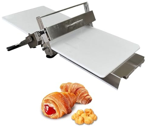 Elektrischer Teigroller mit einstellbarer Dicke – Klappmaschine mit Blechbrett für Pizza, Croissants & Gebäck – Tischplatten-Design