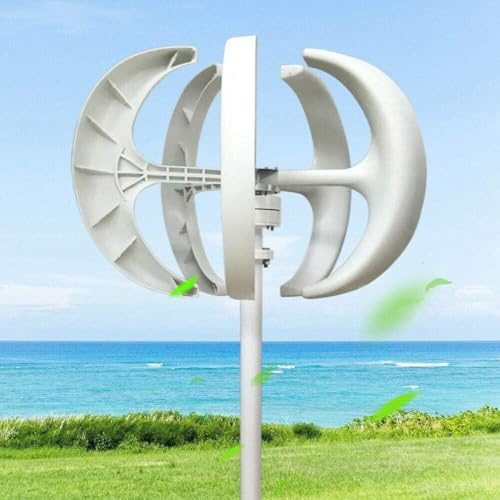 Sistema Ibrido Eolico Solare da 400 W, 600 W, 800 W, 1000 W, 1200 W - Kit Motore generatore turbina eolica ad ASSE Verticale a 5 Pale con Controller per Uso Domestico, Soluzione energetica r