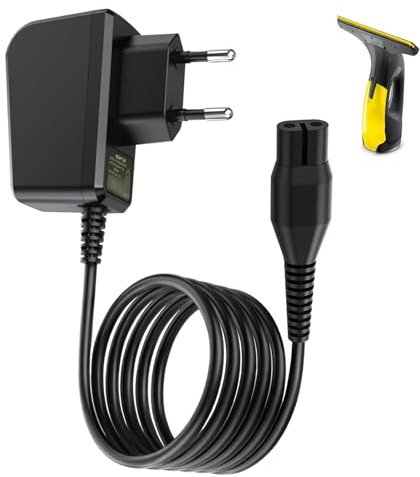 Chargeur 5.5V Compatible avec Karcher WV50, WV60, WV70, WV2, WV1 Plus, WV-2 Plus, WV-2 Premium, WV5, WV5 Plus N, WV Black Edition, Adaptateur Secteur avec Câble de 1.5m, Chargeur Nettoyeur Lave Vitres