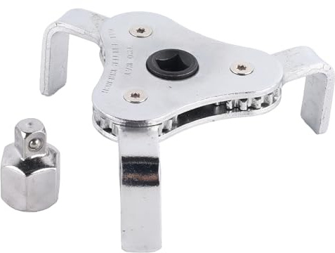 Frawacy Auto Ölfilter Werkzeug Ölfilterschlüssel Universal 3-armig Ölfilter 2-Wege-Ölfilterschlüssel Schlüssel Verstellbares Ersatz für 64-116mm Durchmesser Autos LKW Traktor Motorräder