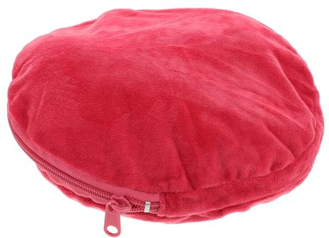 SEWOART Housse De Bouillotte En Flanelle Douce Rouge Foncé Grosse Taille, Manchon Isolant Réutilisable Pour Coussin Chauffant Électrique, Protection Thermique Hivernale Confortable Pour Mains