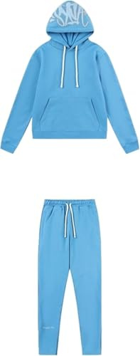 Genérico Chándal Syna World para Hombre,2 Piezas Conjunto Hombre,Chándal Synaworld Sudaderas con Capucha Sueltas y Pantalones Chándal Y2K Hip Hop Streetwear Traje de Jogging