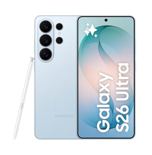 Samsung Galaxy S26 Ultra AI Phone, Privacy Display, Snapdragon AP, 200MP Camera, 12 GB Memory, 512 GB Storage, 5000 mAh Battery, Galaxy AI, Sky Blue, 3 Year Extended Warranty (UK Version)