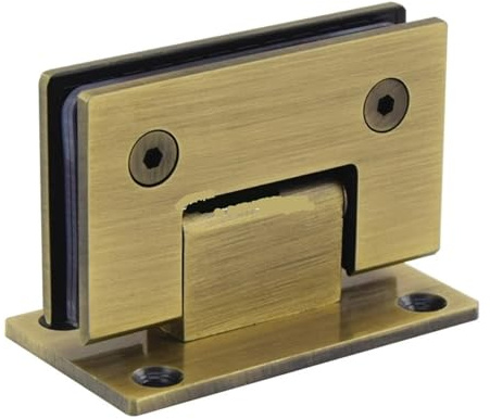 Charnière de porte en verre acier inoxydable for salle douche, support à 90/135/180 degrés, pince for bain Charnières de Porte de Douche(Green bronze 90 degrees)