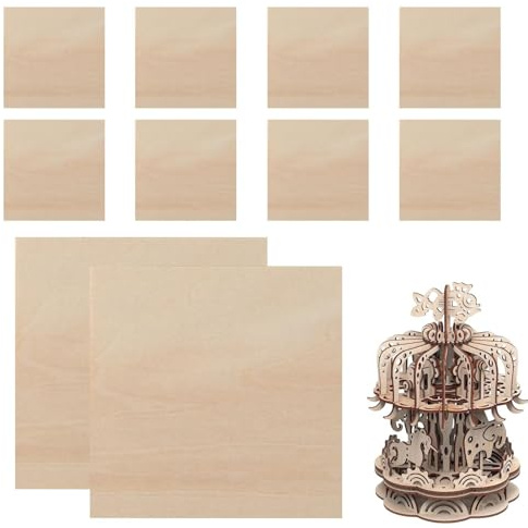10 ark av plywood - 300x300x3 mm lasergraveringsmaterial plywoodskiva
