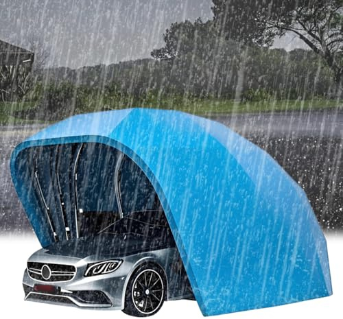 Parasol retráctil semiautomático para cochera, acero inoxidable, impermeable, protección UV para coche, motocicleta, bicicleta, uso al aire libre