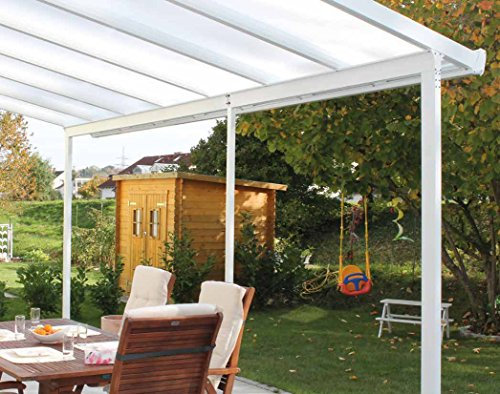 Gutta Terrassendachsystem Terrassenberdachung Terrasse šberdachung Alu weiá 3x3 4,2x3 5,4x3 m (4,2 x 3 m (12,6mý))