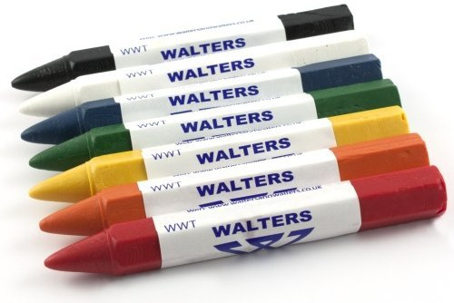 Walters WWT Vaxkritor i trä och metall (låda 72, gul)