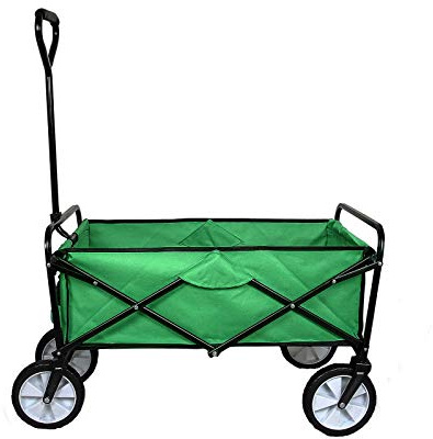 Faltbarer Gartenwagen Transportwagen Bollerwagen Handwagen Rollenwagen Gerätewagen Strandwagen bis zu 120kg belastbar Grün