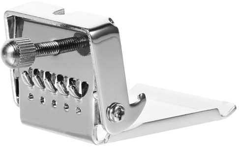 HEALLILY 5 String Banjo Tailpiece, Chrome Plated Alloy Replacement - Enhances Tone & Tuning Stability - For Luthier DIY Repair & Musical Instrument Maintenance - Silver