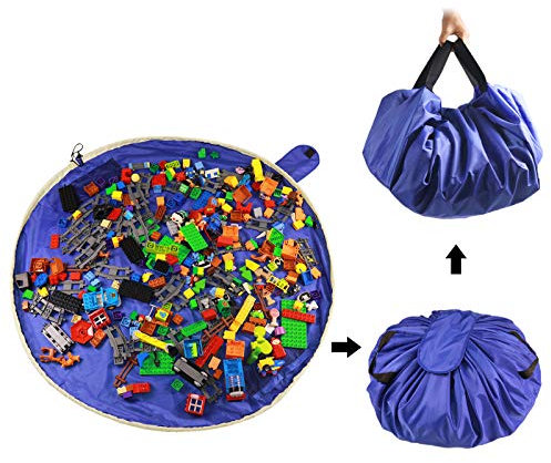 SUMBABO Spielzeug Aufraeumsack Teppich Sack für Lego - Spielzeug Aufbewahrung Matte Tasche Spielmatte Sack von Kordelzug mit Kappe wie Reisetasche als Geschenk