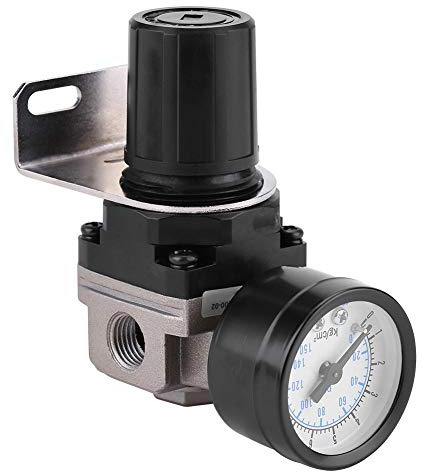 wosume Oil-Water Separator Pressure Reducing Valve, Pneumatic Regulator Adjustable Air Pressure Compressor Control Valve Gauge G1/4 Connection