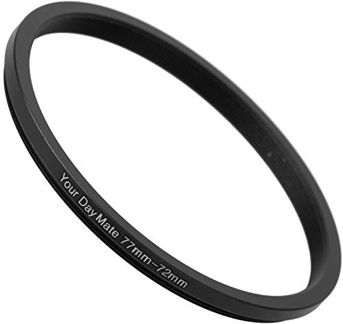 Anelli step-down Ø da 77 a 72 mm di diametro, Compatibili con obiettivi di marche come Canon, Sony, Nikon, Fujifilm, anello adattatore per filtri obiettivo della fotocamera, Anello step-down alluminio