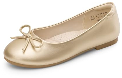 DREAM PAIRS flickskor ballerinaskor, Guld, 35 EU