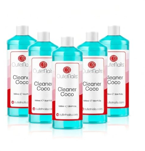 6 x Cleaner 1000ml | Limpiador de uñas con Fragancia Coco | Ideal para uñas de gel Azul