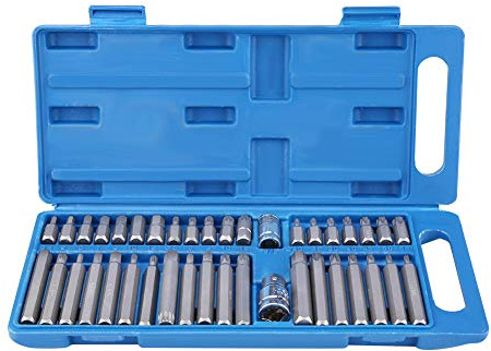 Vielzahn Nuss Satz Steckschlüsselsatz, 40-teilig, Spezialstahl | Torx Bits Schraubendreher Set, Legierter Stahl, Chrom-Vanadium-Antriebsadapter, Tragbarer Koffer