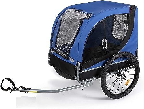 Sena Fahrradanhänger für kleine & große Hunde, Hundewagen bis 26 kg, Klappbarer Hundeanhänger Fahrrad 75x52x65cm Transportanhänger