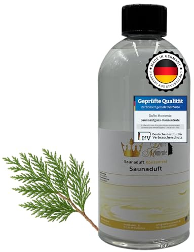 Dufte Momente Saunaaufguss-Konzentrat Zedernholz – 500 ml – warm & holzig – konzentriert & ergiebig – zertifizierte Profi-Qualität – vegan & Made in Germany