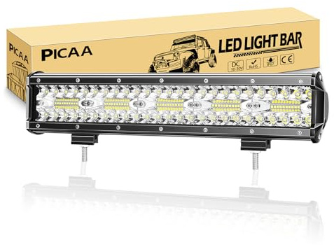 PICAA Led Arbeitsscheinwerfer Light Bar, 15 Zoll 38 CM 300W 8D Lichtbalken | 12V 24V,6000K,Zusatzscheinwerfer Bar,Spot Flutlicht Kombination,LED Lichtleiste,für SUV Offroad ATV UTV Traktor 4x4 Auto