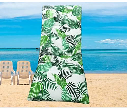 Genérico Cojín Acolchado para tumbonas. Medidas 180 x 55 x 8 cm. Colchoneta para Silla y Tumbona de Playa, Piscina, jardín (Ramas Verdes)