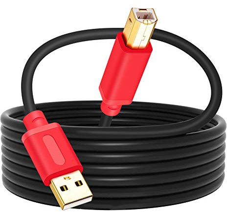 TanQY Printer Cable 4M, USB 2.0 High Speed Gold-Plated Connectors Printer Scanner Cable Cord A Male to B Male for HP, Canon, Lexmark, Dell, Xerox, Samsung etc (4M, Red)